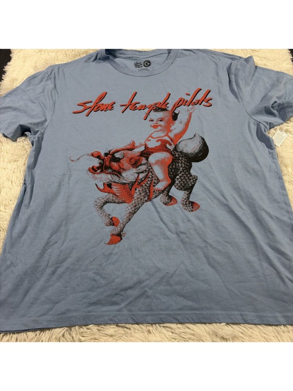 Stone Temple Pilots L mens blue graphic tee band rock short sleeve NWT